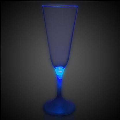 LED 7 oz. Champagne Glass White Stem