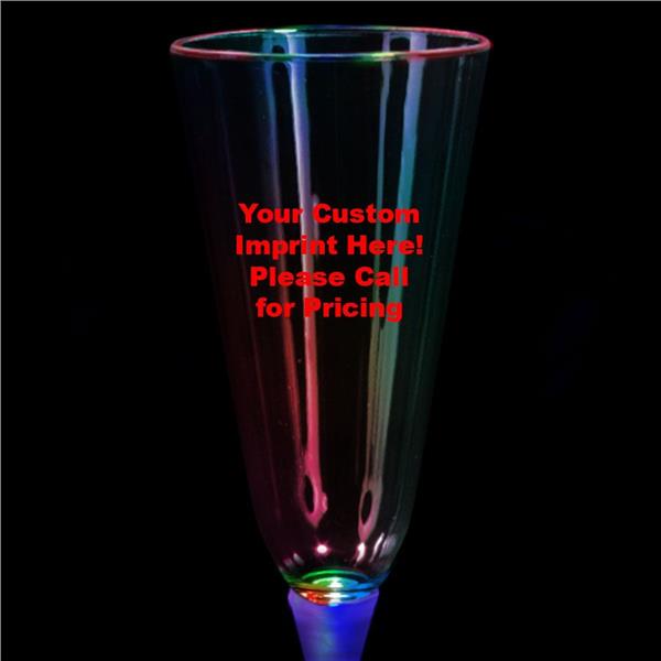 LED 7 oz. Champagne Glass White Stem