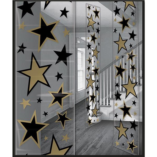 Gold & Black Star Decoration Panels (3 Per pack)