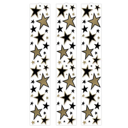 Gold & Black Star Decoration Panels (3 Per pack)