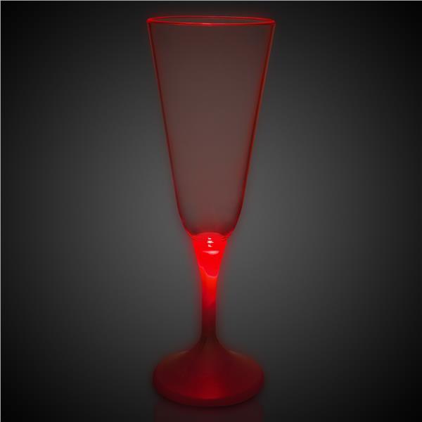 LED 7 oz. Champagne Glass White Stem