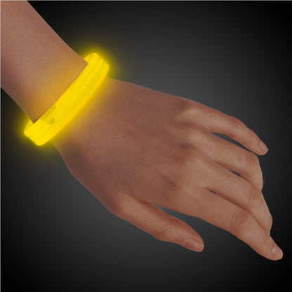 Yellow Triple Wide Glow Bracelets (25 Per pack)