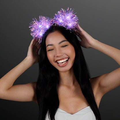 Still-Light Sparkle Iridescent Pom Ears