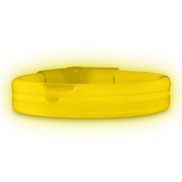 Yellow Triple Wide Glow Bracelets (25 Per pack)