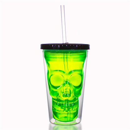 LED Neon Green Skull Cup