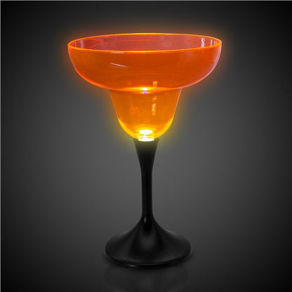 Neon Orange LED 10 oz. Margarita Glass