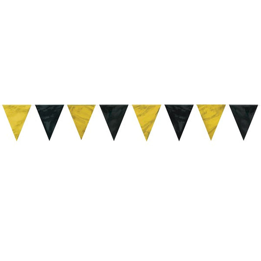 Black & Gold Pennant Banner