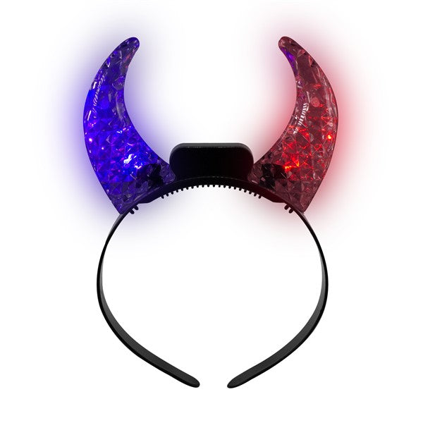 LED Multi-Color Crystal Devil Horns Headband