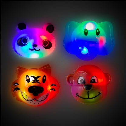 LED Wild Animal Jelly Rings (24 Per pack)