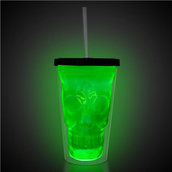 LED Neon Green Skull Cup