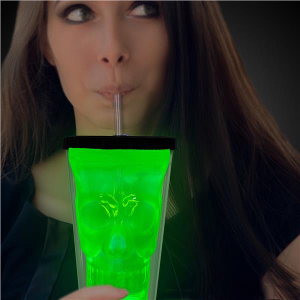 LED Neon Green Skull Cup