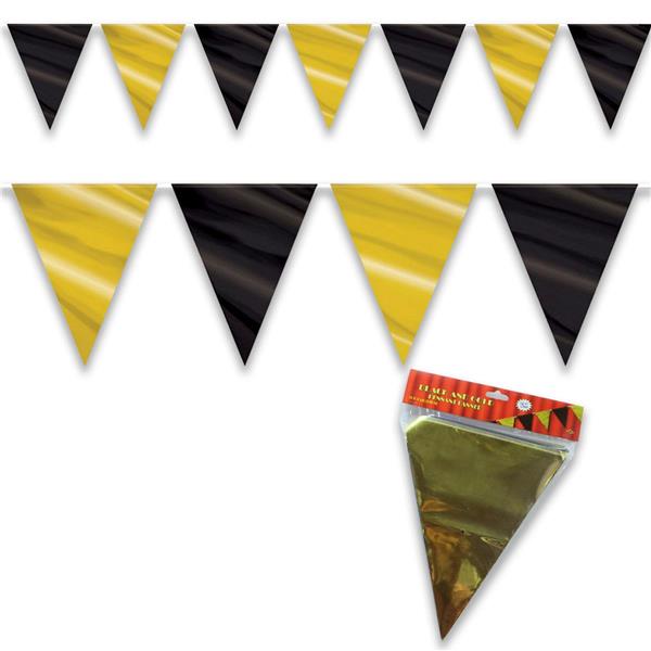 Black & Gold Pennant Banner