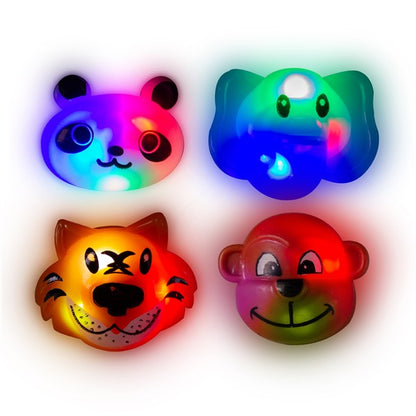 LED Wild Animal Jelly Rings (24 Per pack)