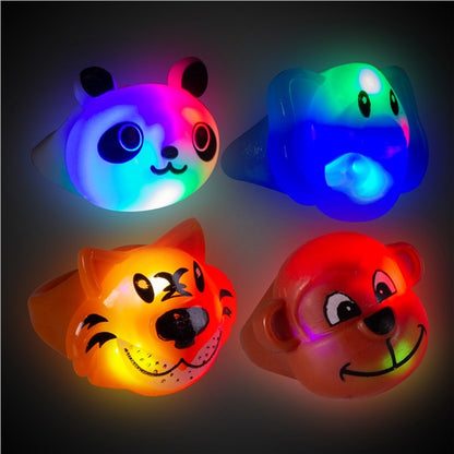 LED Wild Animal Jelly Rings (24 Per pack)