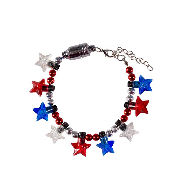 LED Patriotic Star Bead Bracelet