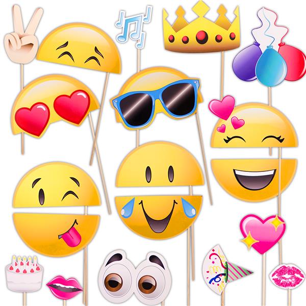 Emojicon Photo Booth Prop Kit (20 per pack)