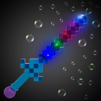 LED Blue Pixel Bubble Wand