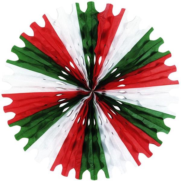 Red, White & Green Fan Decoration