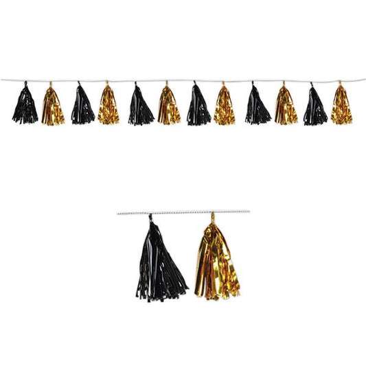 Black & Gold Tassel Garland