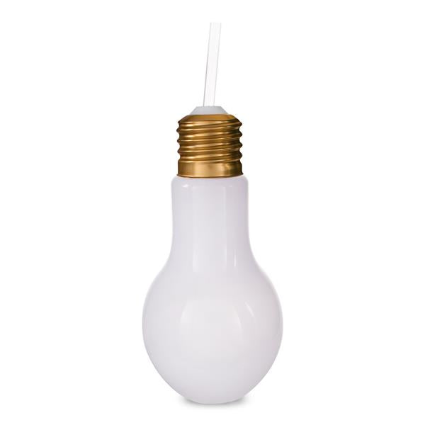 LED Light Bulb Cup with Lid & Straw