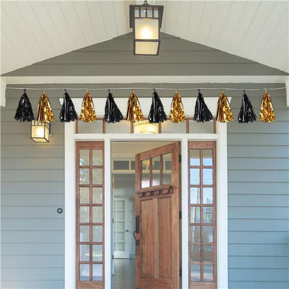 Black & Gold Tassel Garland