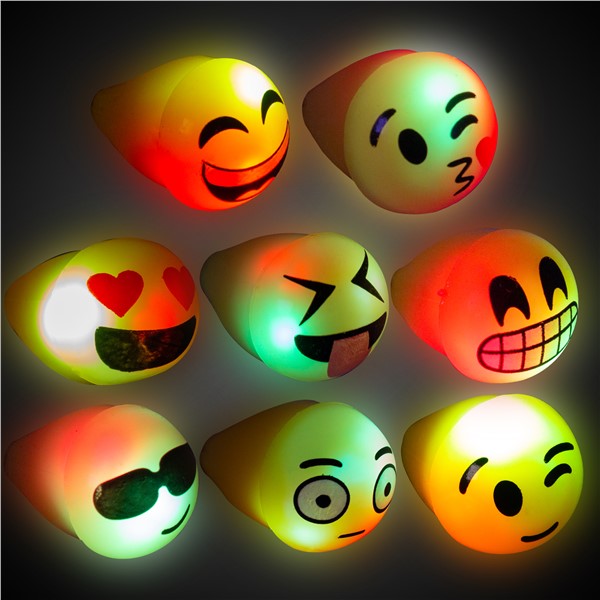 LED Emojicon Jelly Rings (24 Per pack)