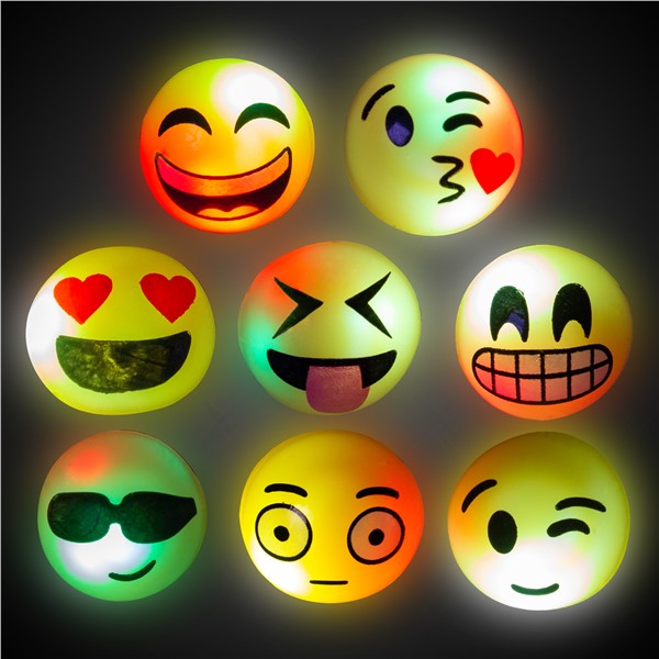 LED Emojicon Jelly Rings (24 Per pack)