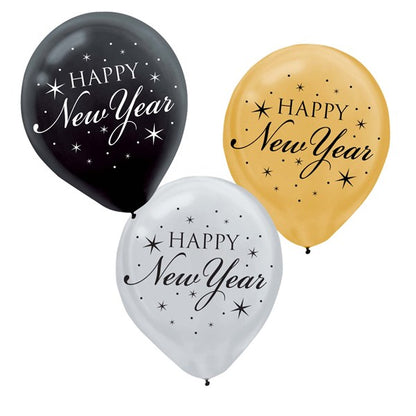 New Year 12" Balloons (15 Per pack)