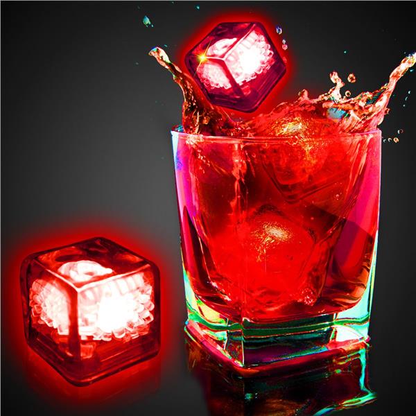 Red Liquid-Activated LED Ice Cubes (12 Per pack)