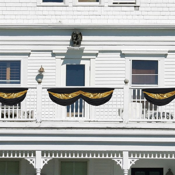 Black & Gold Satin Bunting