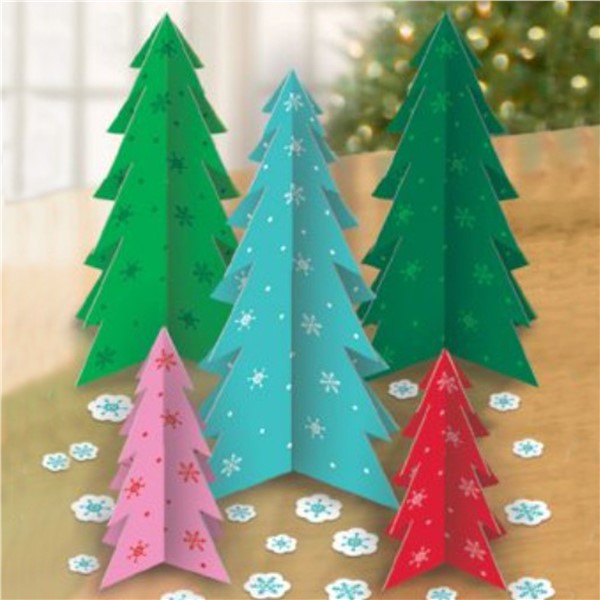 Slotted Colorful Paper Trees (5 Per pack)