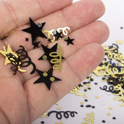 Black & Gold Metallic Confetti