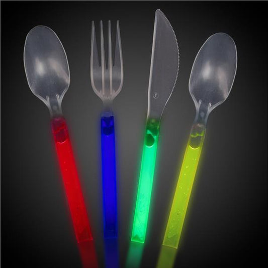 Glow Knives, Forks and Spoons (12 Per pack)