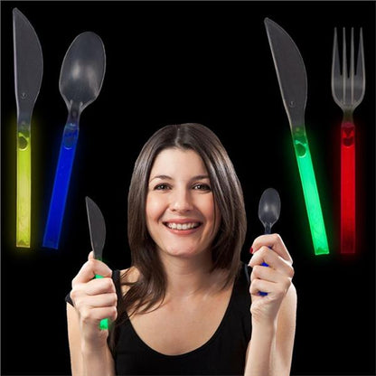 Glow Knives, Forks and Spoons (12 Per pack)