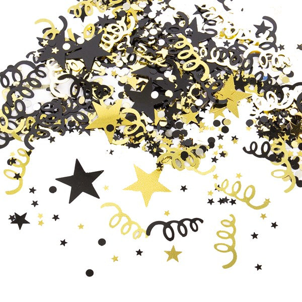 Black & Gold Metallic Confetti