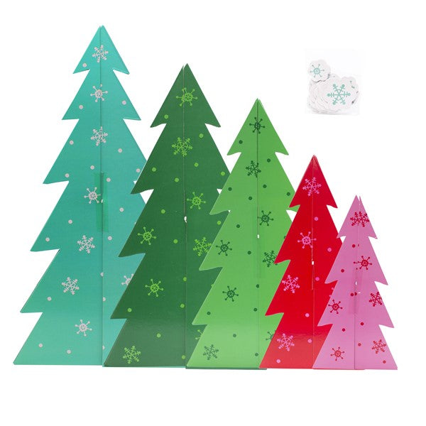 Slotted Colorful Paper Trees (5 Per pack)