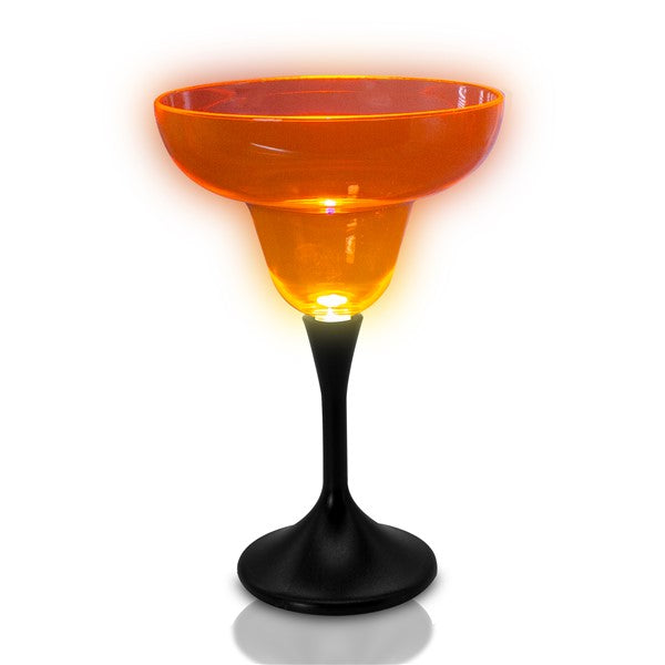 Neon Orange LED 10 oz. Margarita Glass