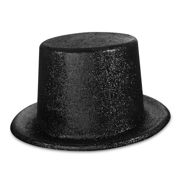 Black Glitter Top Hat