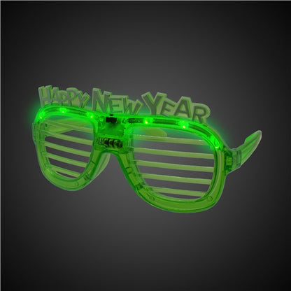 LED New Year Green Slotted Shades