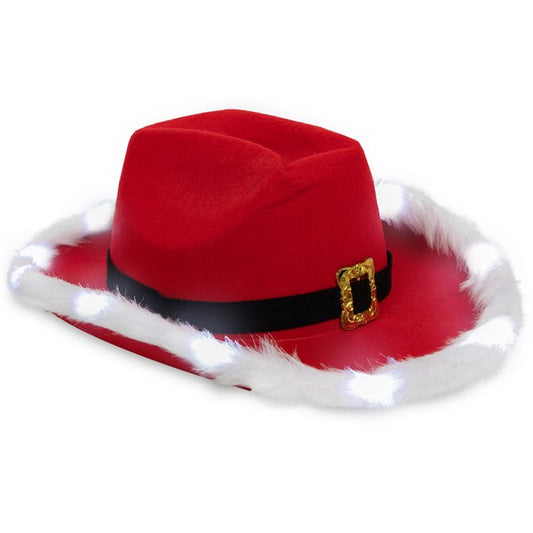 LED Santa Claus Cowboy Hat