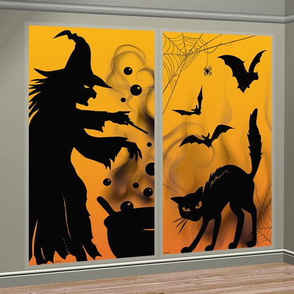 Witch & Cat Window Backdrop (2 Per pack)