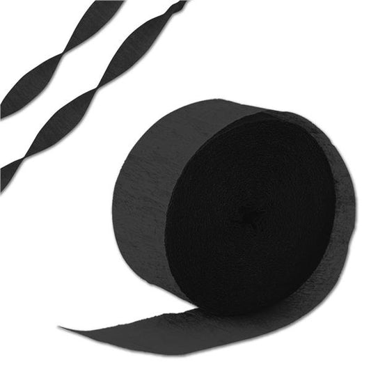 Black Crepe Paper Streamer (81 Per roll)