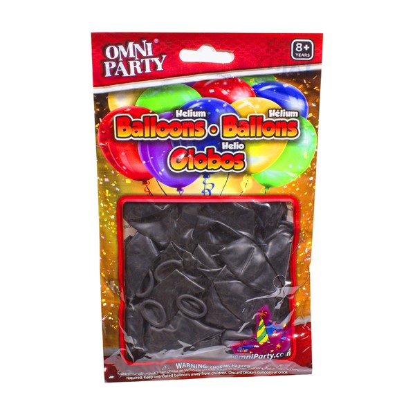 Black 9" Helium Balloons (18 Per pack)