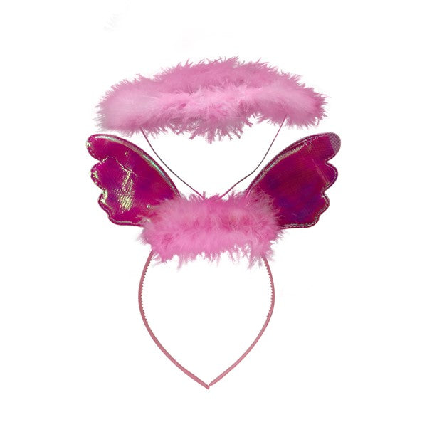 LED Pink Plush Angel Headband