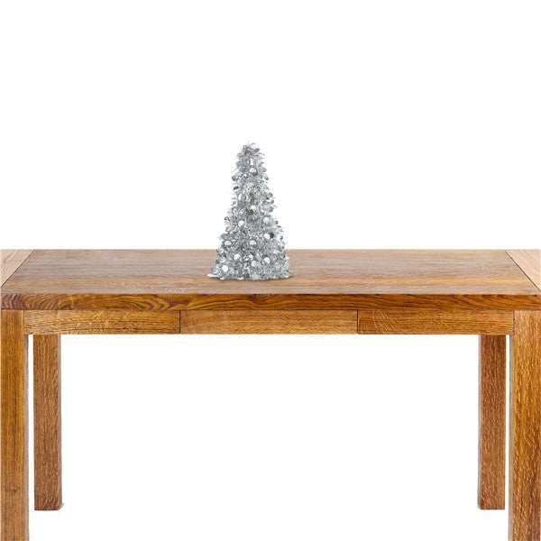 Silver Tinsel Tree 10" Centerpiece