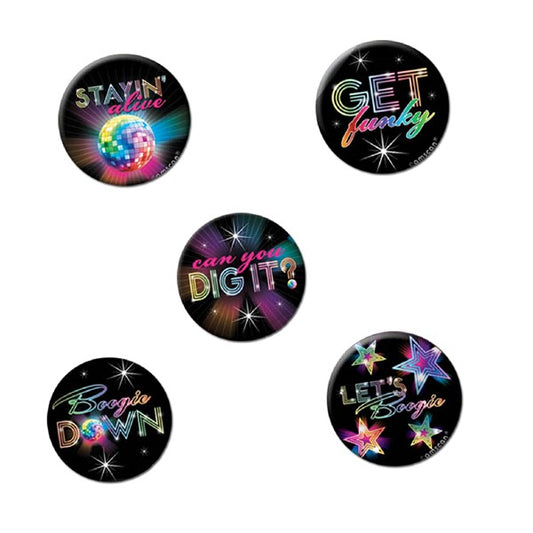 Disco Fever Button Pins (10 Per pack)