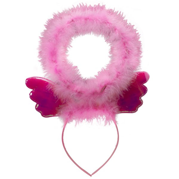 LED Pink Plush Angel Headband