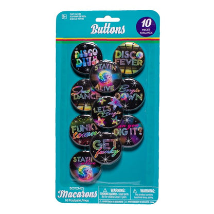 Disco Fever Button Pins (10 Per pack)