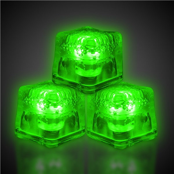 Neon Green LED Ice Cubes (12 Per pack)