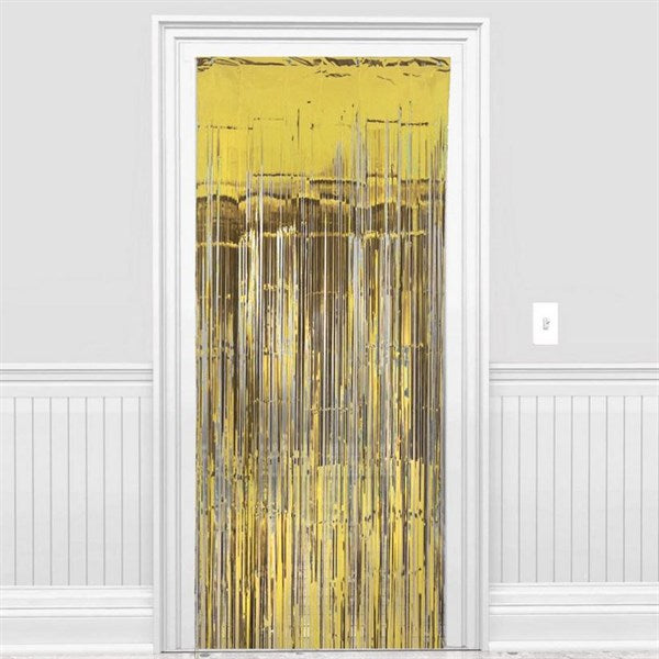 Gold Metallic Fringe Door Curtain